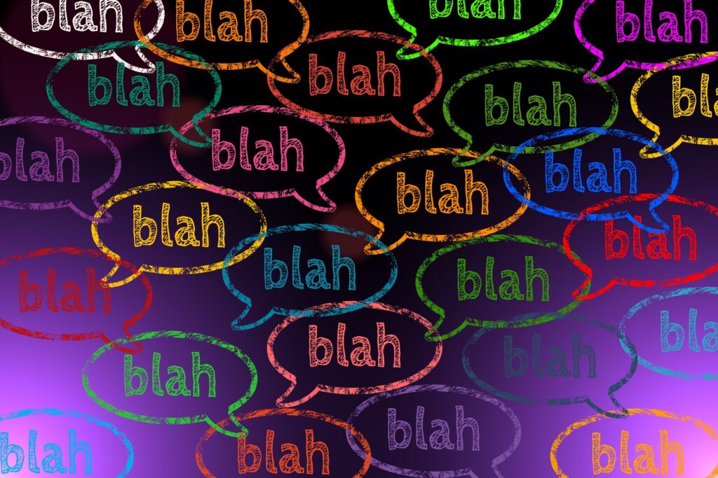 a group of colorful speech bubbles