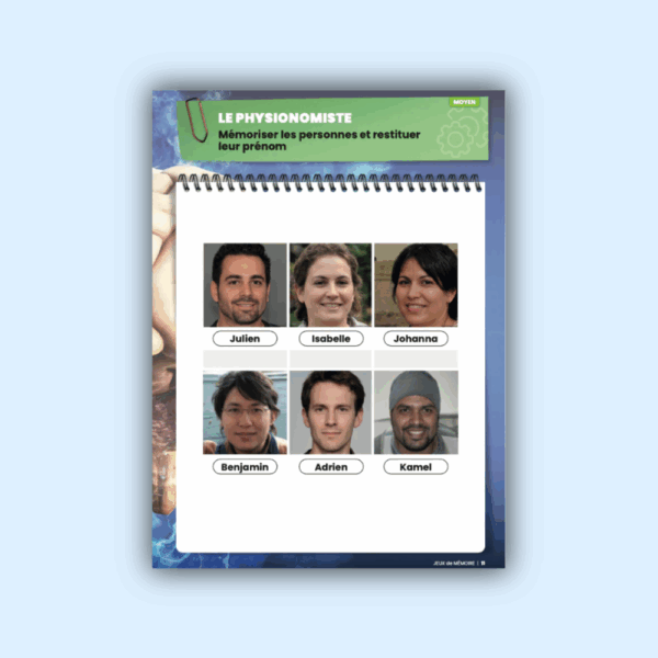 Photo d'un exercice du cahier de jeux de mémoire Memorall Aout 2025
