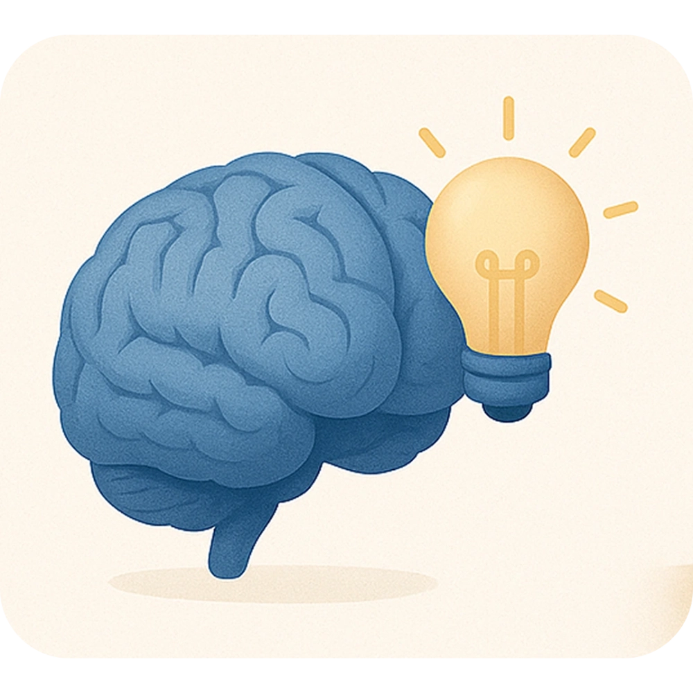 Cerveau bleu et ampoule memorall